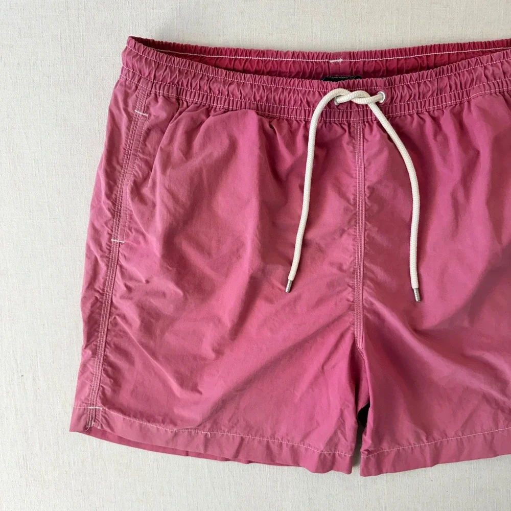 Brooks Brothers Swim Trunks XL Pink Nylon Mesh Lined Board Shorts 5.5 Inseam